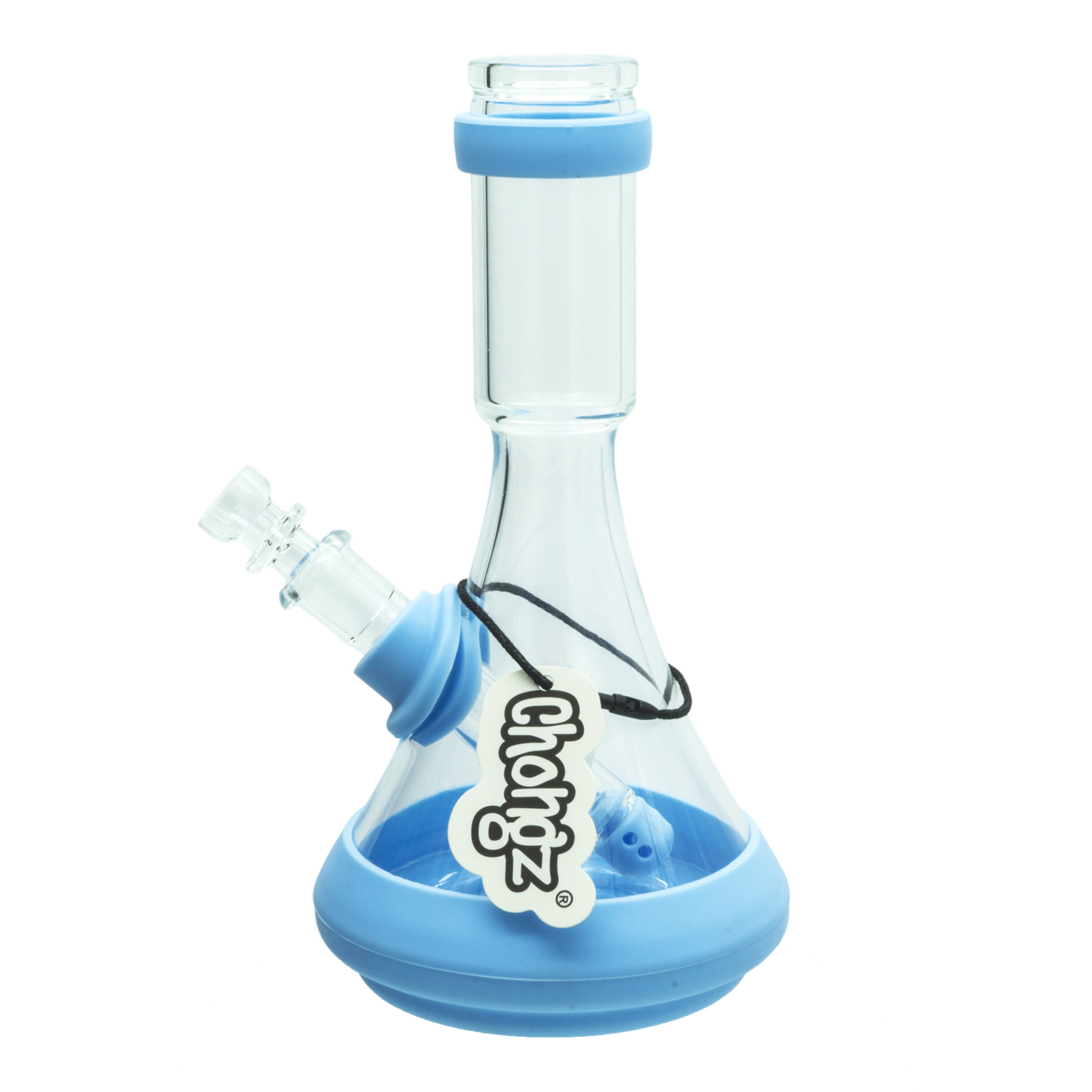Chongz Glass 20cm "Emmet M" Ice Water Pipe with Blue Silicon Accents