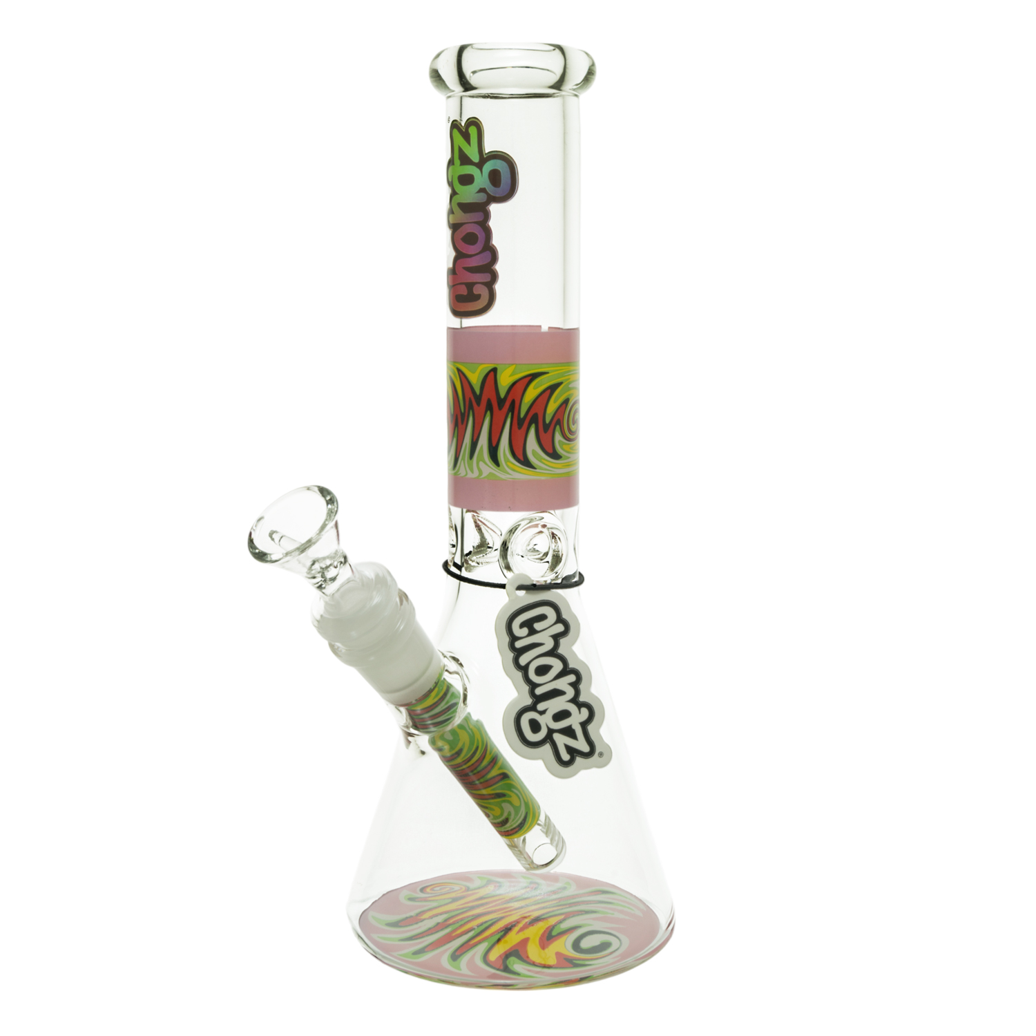Chongz Glass 25cm "Freak Scene" 5mm Glass Beaker - Pink